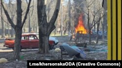 Херсон после российских обстрелов, март 2025