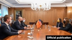 Скопје- средба на премиерот Димитар Ковачевски и амбасадорката на Соединетите Американски Држави Кејт Мари Брнз, 13.03.2022
