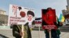 Protestë në Kiev kundër mbështetjes iraniane për luftën e Rusisë në Ukrainë, 28 tetor 2022.