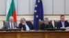 Председателят на парламента Вежди Рашидов (втори отляво) и заместник-председателите Росен Желязков (вляво), Йордан Цонев (втори отдясно), Кристиан Вигенин (вдясно).
