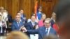 Presidenti Aleksandar Vuçiq, pasi bëri betimin në mandatin e dytë si president i Serbisë, 31 maj 2022. 