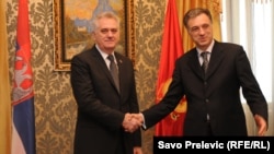 Predsednici Srbije i Crne Gore Tomislav Nikolić i Filip Vujanović u Podgorici, januar 2013.