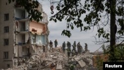 Echipe de salvare ucrainene la Ceasliv Iar, 10 iulie 2022