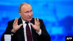 Predsednik Rusije Vladimir Putin na konferenciji za novinare 14. decembra 2023.