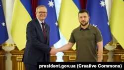 Australian Prime Minister Anthony Albanese met with Ukrainian President Volodymyr Zelenskiy in Kyiv on July 3.