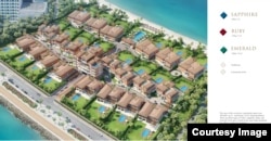 Брошурата прикажува претстава на комплексот XXII карат во Дубаи