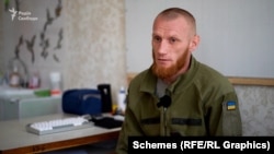 Украинският войник Олександър Няху се възстановяваше след атака с химическа граната.