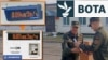 Një detaj nga prapavija e një fotografie në bazën ushtarake në Bjellorusi shfaq një monitor digjital që mat rrezatimin.