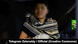 O captură de ecran dintr-un videoclip publicat pe contul Telegram al președintelui ucrainean Volodimir Zelenski în ianuarie.
