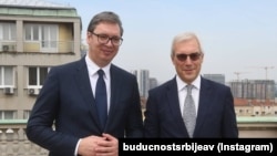 Presidenti i Serbisë, Aleksandar Vuçiq, dhe zëvendësministri rus i Punëve të Jashtme, Aleksandar Grushko.