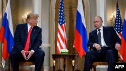 Presidenti amerikan, Donald Trump, dhe ai rus, Vladimir Putin. Helsinki, 16 korrik 2018. 