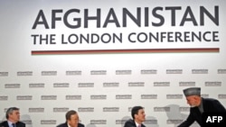 Президент Афганистана Хамид Карзай на открытии международной конференции по Афганистану, Лондон, 28 января 2010