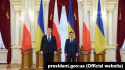 Președintele Ucrainei, Volodimir Zelenski și cel al Poloniei, Andrzej Duda, 12 octombrie 2020