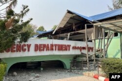 Cutremurul a provocat distrugeri și la departamentul primiri urgente al spitalului din Naypyidaw din Myanmar.