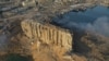 Imagine făcută cu drona cu portul devastat din Beirut