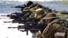Войскі літоўскай арміі праводзяць дэсантную апэрацыю падчас шматнацыянальных вучэньняў "BALTOPS 2012» у Немірсэта, 11 чэрвеня 2012 году