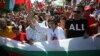 Митинг на БСП, на който присъства лидерката на партията Корнелия Нинова. Снимката е от 2020 г.
