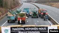 Француските земјоделци штрајкуваат против договорот за слободна трговија со кој се дозволува увоз на евтини земјоделски производи од Јужна Америка, 30 јануари 2024 година