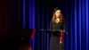 A „Szellemi Honvédő" díjak átadásán mond beszédet Varga Judit igazságügyi miniszter az Uránia moziban 2021. június 11-én