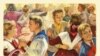 Новогодняя открытка. Художник Е. Соловьев, 1963 год. [Фото — <a href="http://christmas-collection.narod.ru/" target=_blank>Christmas Collection</a>]
