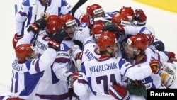 Российские хоккеисты на Чемпионате мира в Братиславе. Май 2011
