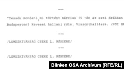 Egy telefonüzenet átirata