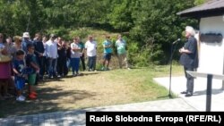 Јордан Плевнеш говори на свеченоста за одбележување на годишнината од раѓањето на Дичо Зограф.