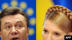 Кандидаты в президенты Украины Виктор Янукович и Юлия Тимошенко