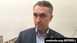 Belarus - Petras Austrevicius, Lithuanian politician, diplomat, civil society activist, member of the European Parliament at the conference on nuclear power in Minsk, 22Apr2016