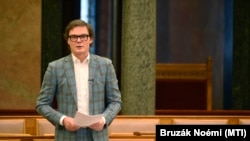 Bánki Erik, fideszes képviselő beszél az Országgyűlés plenáris ülésén 2020. június 11-én.