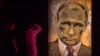 Portretul lui Putin, realizat din cartușe folosite în Donbas, operă a artistei ucrainene Daria Marcenko.