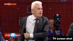 Волен Сидеров по време на участието си в "Референдум" през октомври