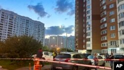 Vendi ku thuhet se ra një dron ukrainas në Krasnogorsk, pranë Moskës, më 22 gusht 2023.
