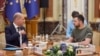 Kancelari gjerman, Olaf Schoz, dhe presidenti i Ukrainës, Volodymyr Zelensky. Kiev, 16 qershor 2022.