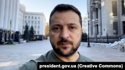 Ուկրաինայի նախագահ Վլադիմիր Զելենսկին ուղերձով դիմում է հայրենակիցներին, Կիև, 10-ը հոկտեմբերի, 2022թ. 