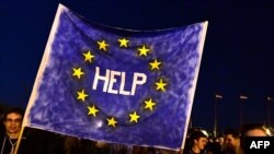 Protestul tinerilor în fața președinției de la Budapesta, 10 aprilie 2017