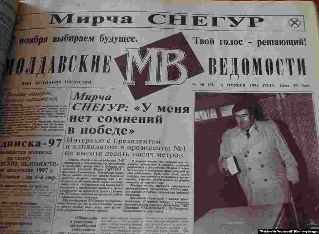 "Moldavskie Vedomosti", 2 noiembrie 1996