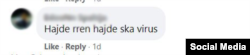 Koment i një përdoruesi të Facebook-ut.