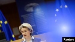 Președinta Comisiei Europene, Ursula von der Leyen .