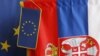 Zastave Srbije i EU, ilustracija