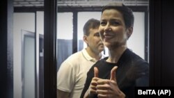 Организаторите на минатогодишните протести Марија Колесникова и Максим Занк 