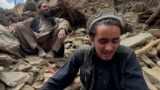 Hamidullah (right) and his neighbors in the district of Chawkai pulled the bodies of his parents, five sisters, and two brothers from the rubble of Afghanistan's deadly earthquake.