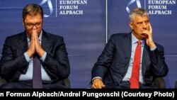 Presidentët Hashim Thaçi e Aleksandar Vuçiq. 