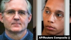 Paul Whelan și Brittney Griner (colaj)