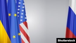 Знамиња на Украина, САД и Русија