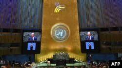 САД - Германскиот канцелар Олаф Шолц зборува за време на „Самитот на иднината“ на маргините на Генералното собрание на ОН во седиштето на Обединетите нации во Њујорк, 22 септември 2024 година. 