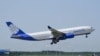 Prezentarea de către compania de stat belarusă Belavia a unei aeronave Airbus 330-200, aduse cu încălcarea sancțiunilor UE. Minsk, 6 iunie 2025