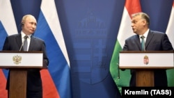 Premierul ungar Viktor Orban şi liderul de la Kremlin Vladimir Putin. Budapesta, 30 octombrie 2019