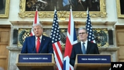 Дональд Трамп и Кир Стармер на пресс-конференции после переговоров 18 сентября 