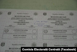 Pentru votarea repetată în comuna Boldurești, raionul Nisporeni, CEC a tipărit buletinele cu numele ambilor candidați.